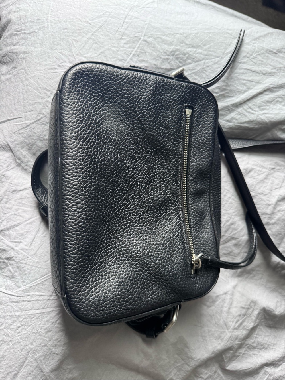 All Saints Classic Pebbled Leather Crossbody Bag - Black